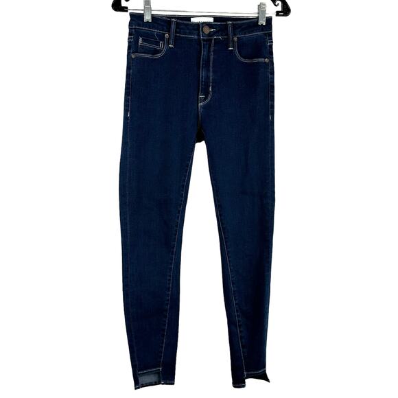 Parker Smith Skinny Step Hem Dark Wash Jeans Size 27 EUC Mid Rise Stretch Denim - Picture 1 of 8
